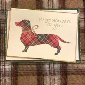 Plaid Doxie Holiday Boxed Cards