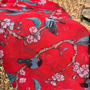 Fruit Bird Red Scarf