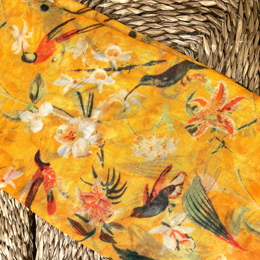 Vintage Hummingbird Scarf Saffron