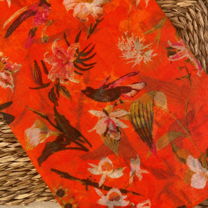 Vintage Hummingbird Scarf Tangerine