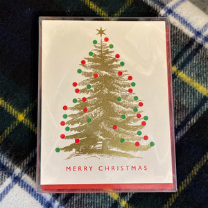 Gold Christmas Tree Boxed Cards