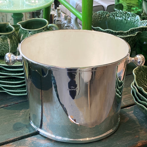 Vintage Hotel Silver Ice Bucket Ball Handle