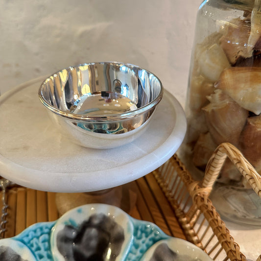 Vintage Hotel Silver Small Bowl with Rolled Rim