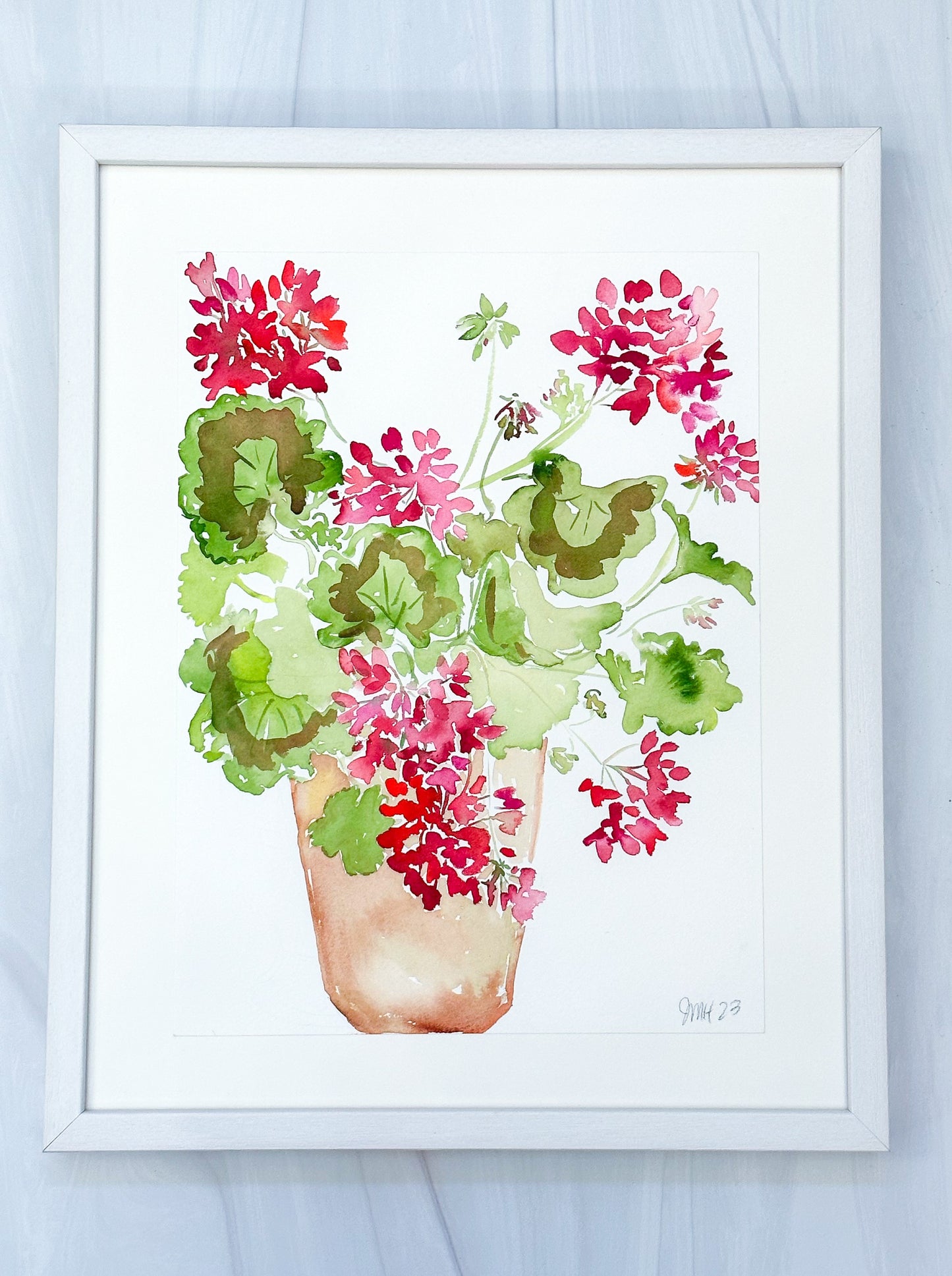 Potted Geraniums No. 02 by Jeanne McKay Hartmann