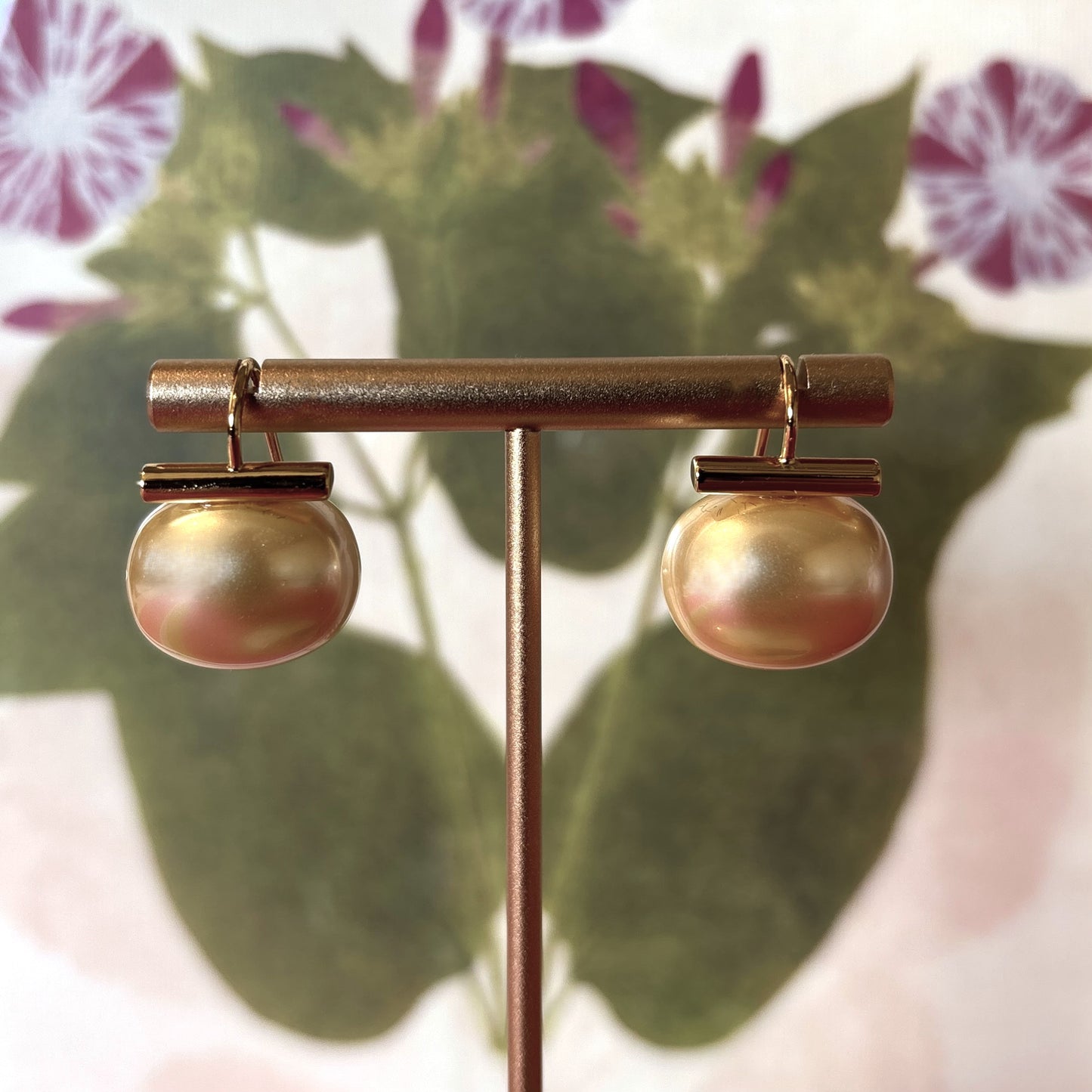Large Mimosa Pebble Pearl Earrings