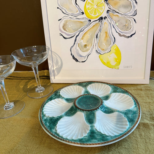 Vintage Oyster Plate Handpainted