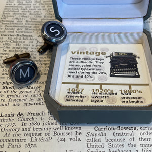 Typewriter Key M & S Cuff Links