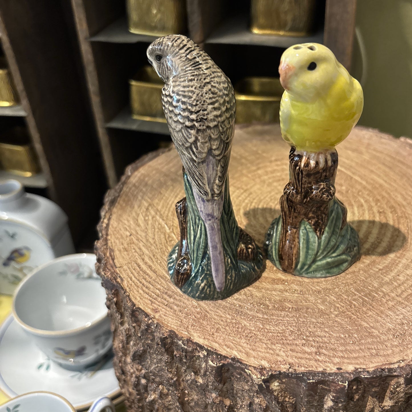 Budgerigar Purple & Yellow Salt & Pepper Set