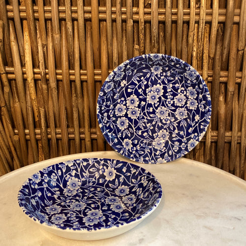 Blue Calico Butter Dish