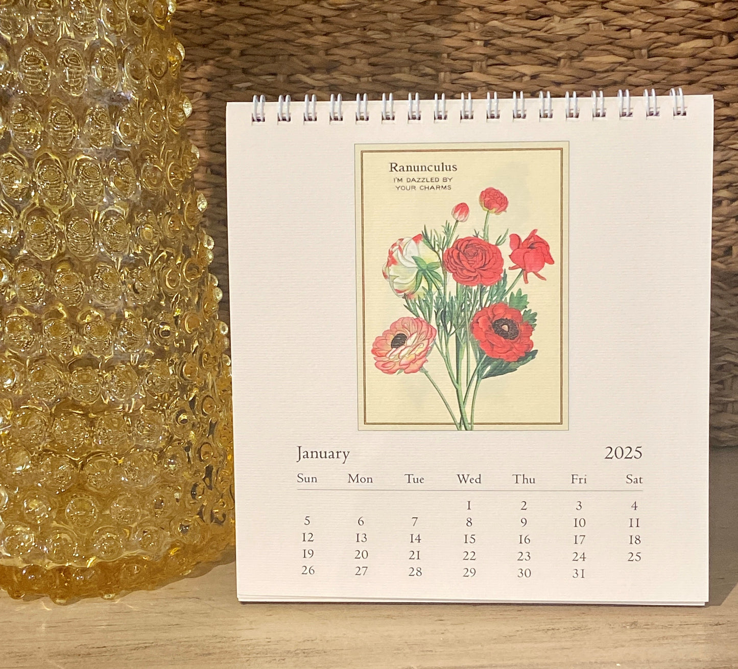 Language of Flowers 2025 Desk Calendar