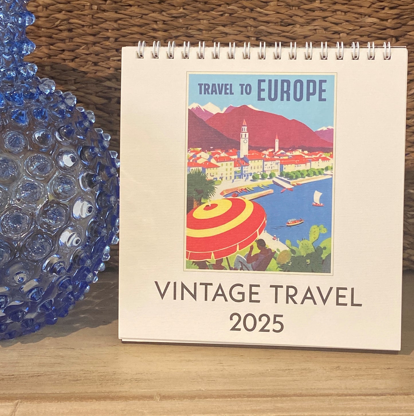 Vintage Travel 2025 Desk Calendar