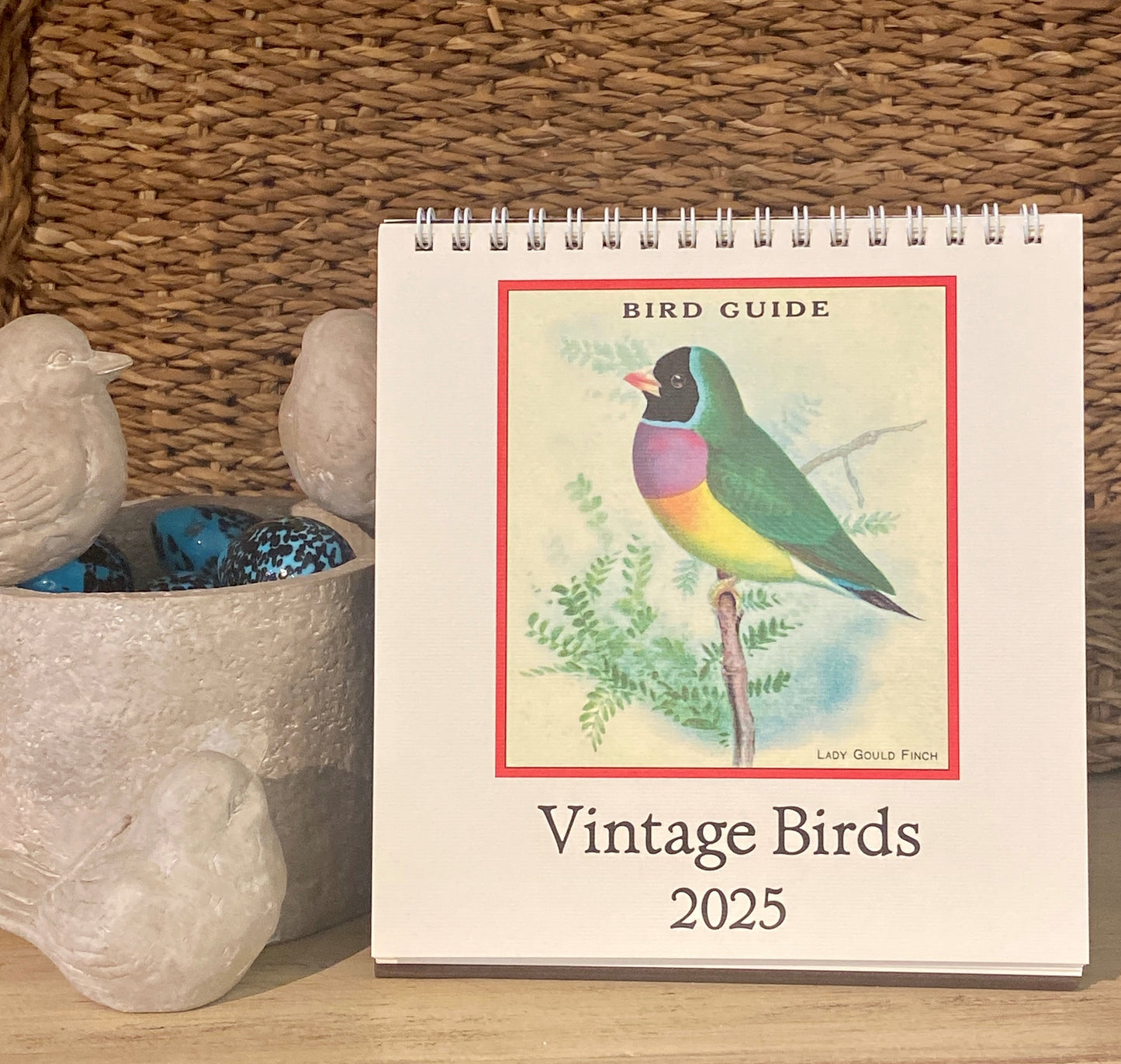 Vintage Birds 2025 Desk Calendar