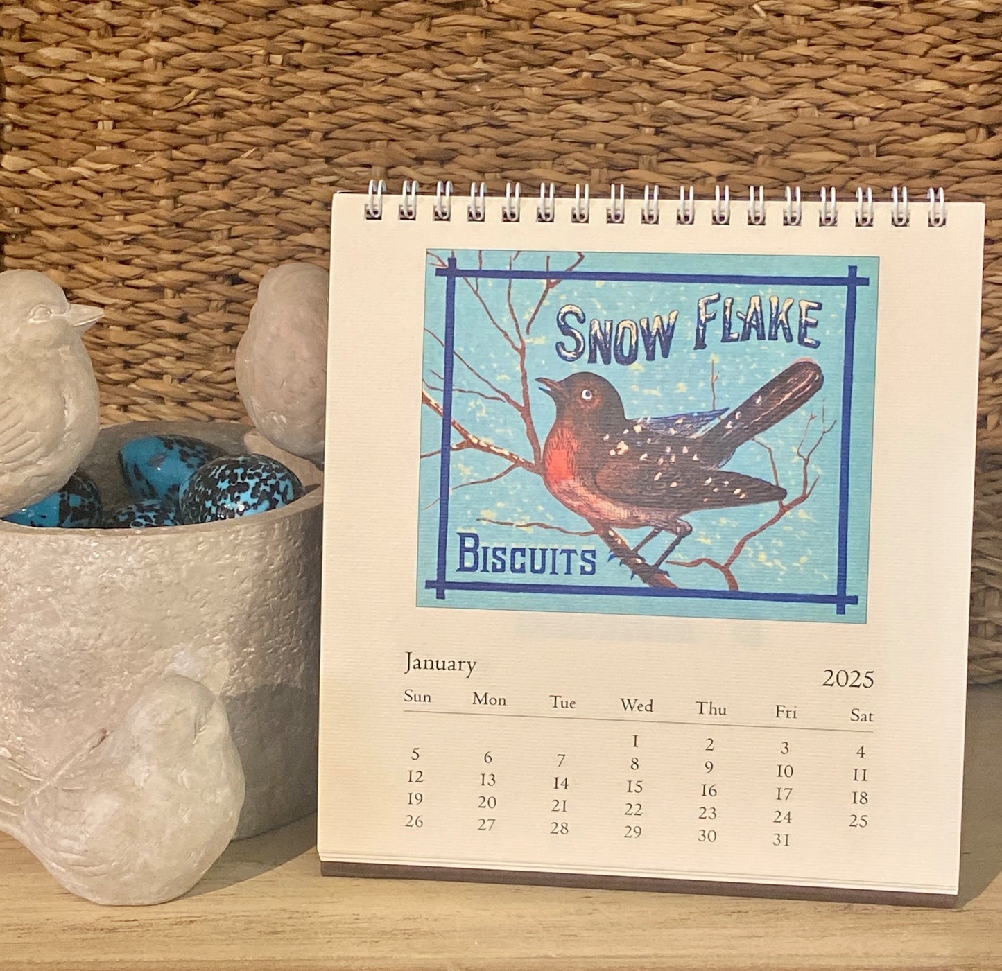 Vintage Birds 2025 Desk Calendar