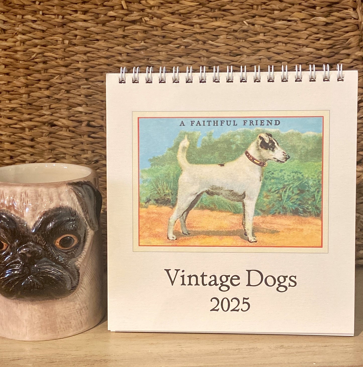 Vintage Dogs 2025 Desk Calendar