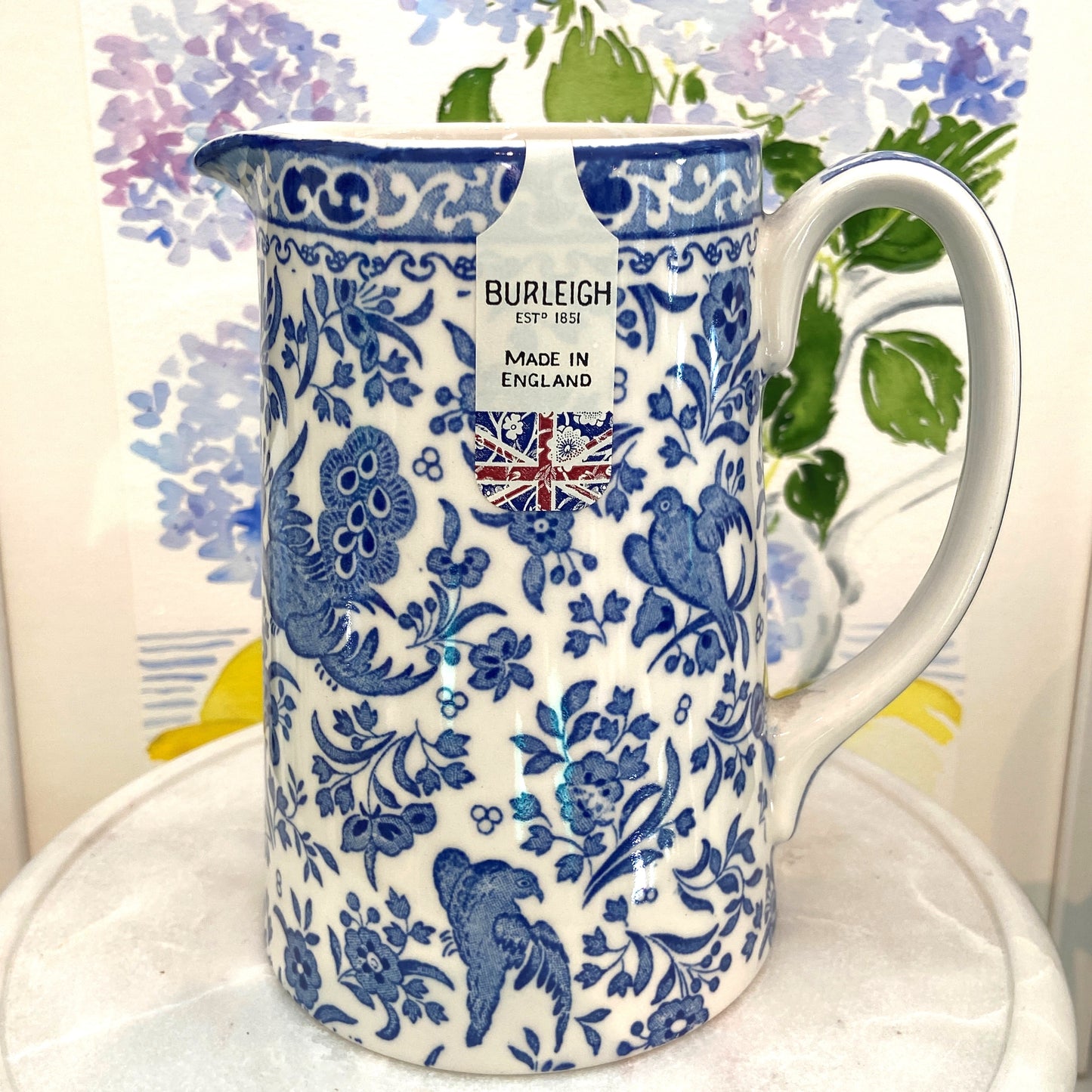 Blue Regal Peacock Medium Tankard Jug