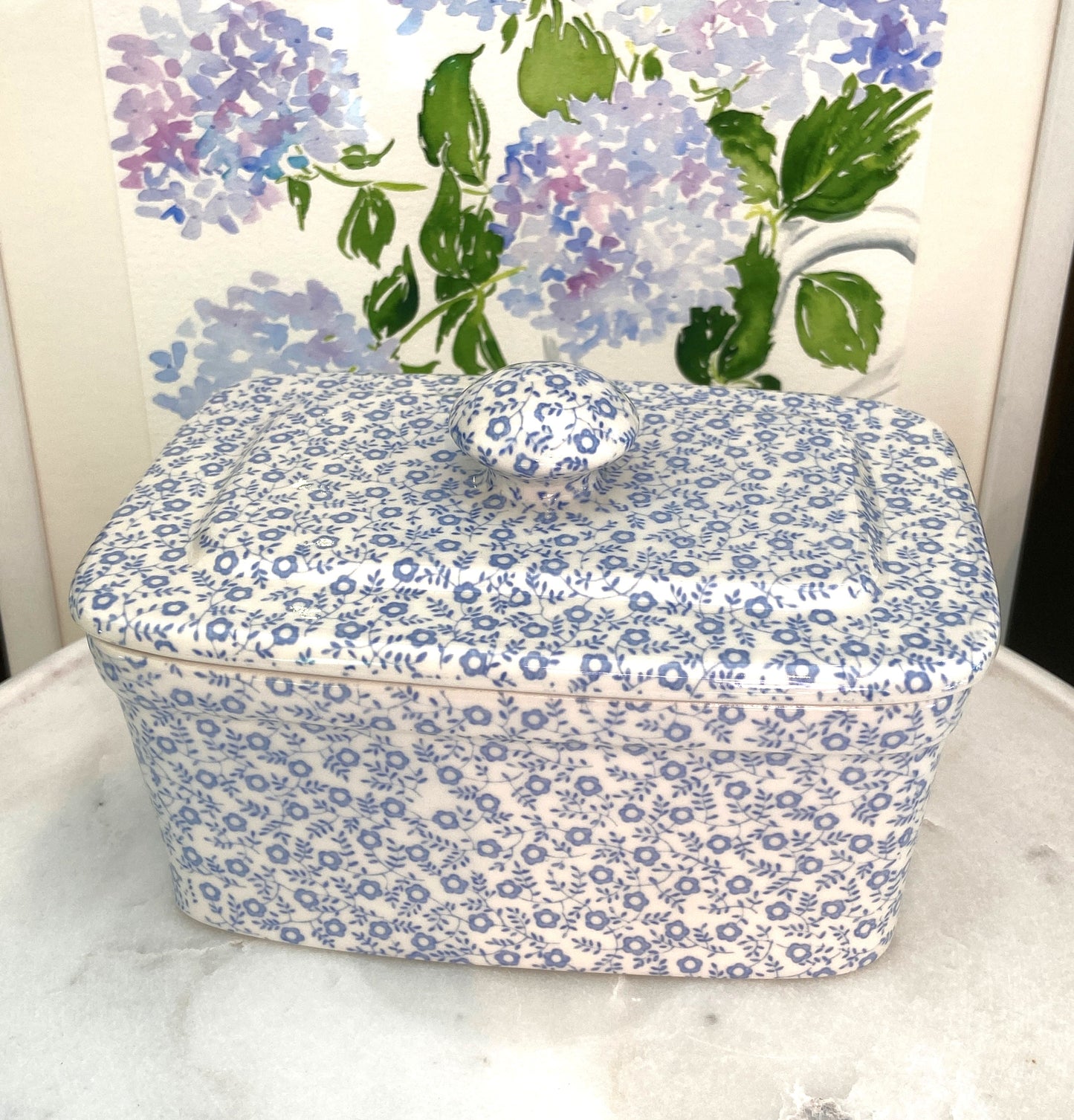 Blue Felicity Rectangle Butter Dish