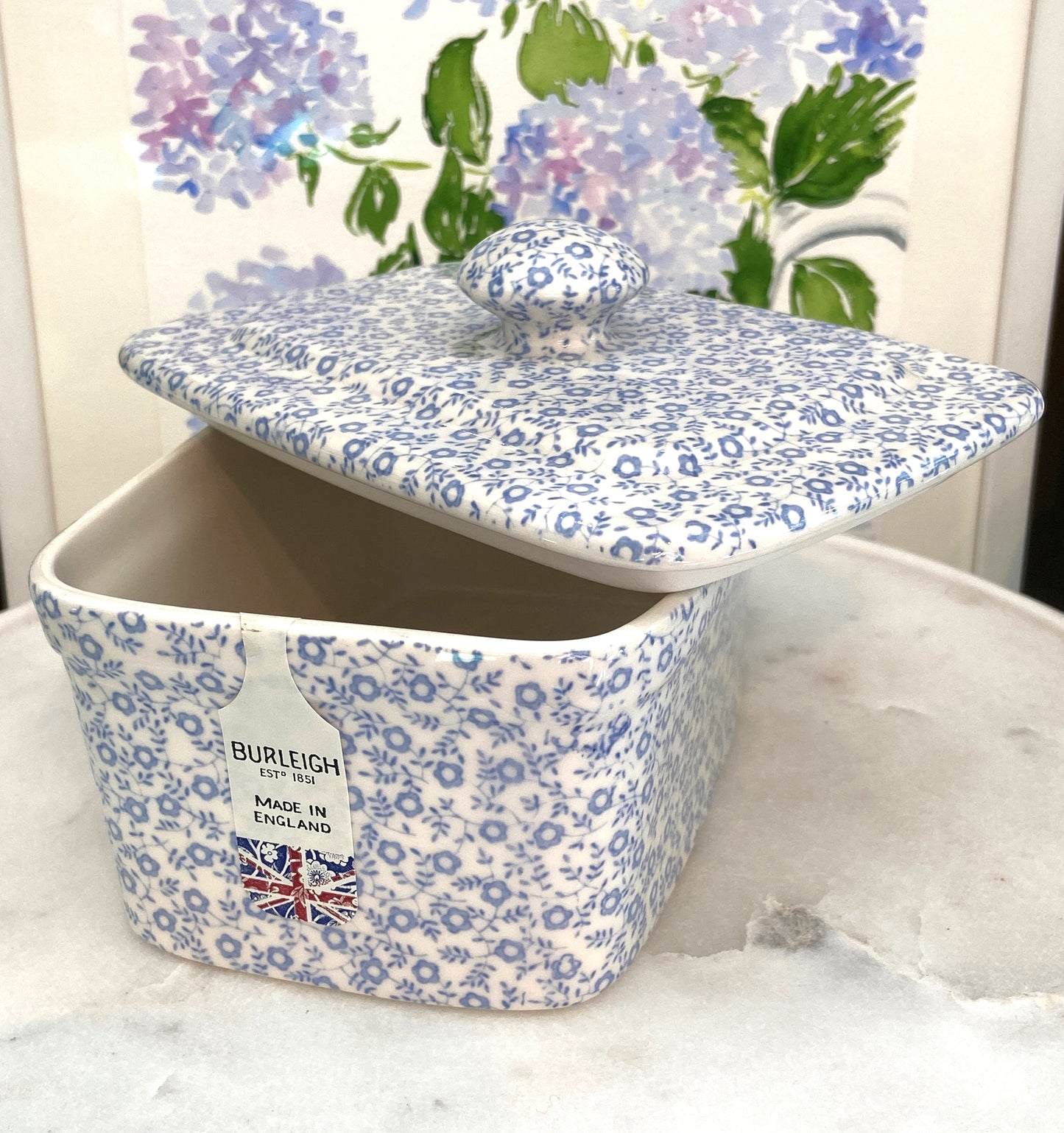 Blue Felicity Rectangle Butter Dish