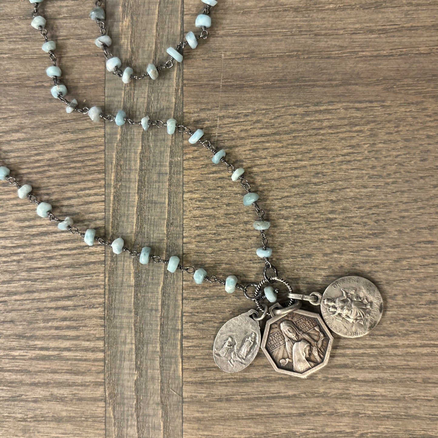 Larimar Vintage Charm Necklace