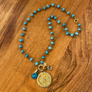 Turquoise Vintage Charm Necklace No. 03
