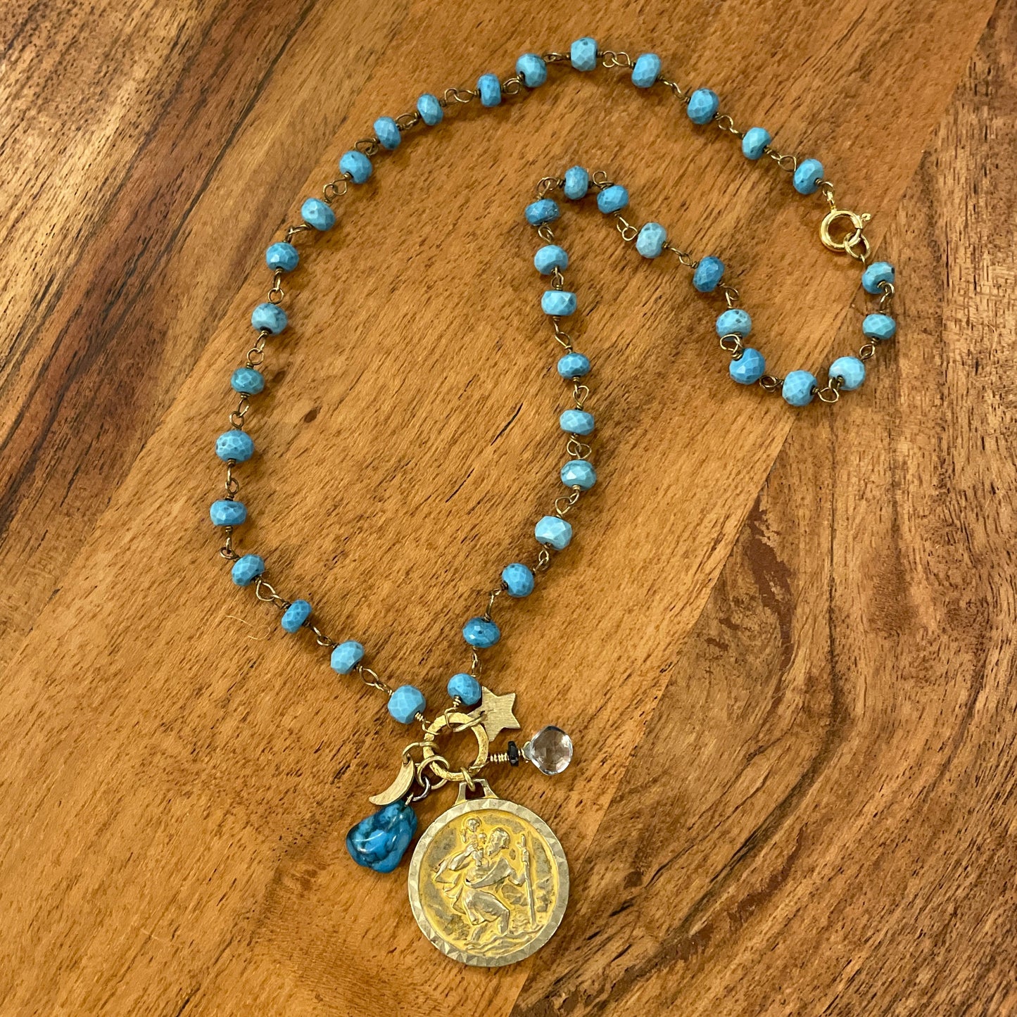 Turquoise Vintage Charm Necklace No. 03