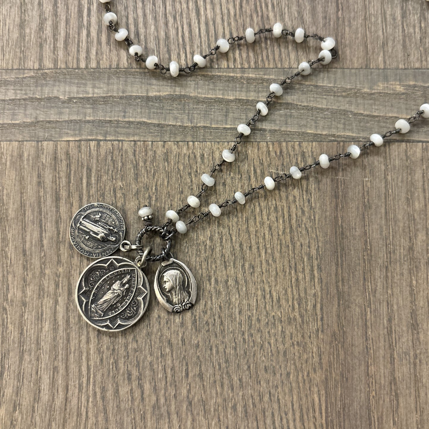Mother of Pearl Vintage Charm Necklace