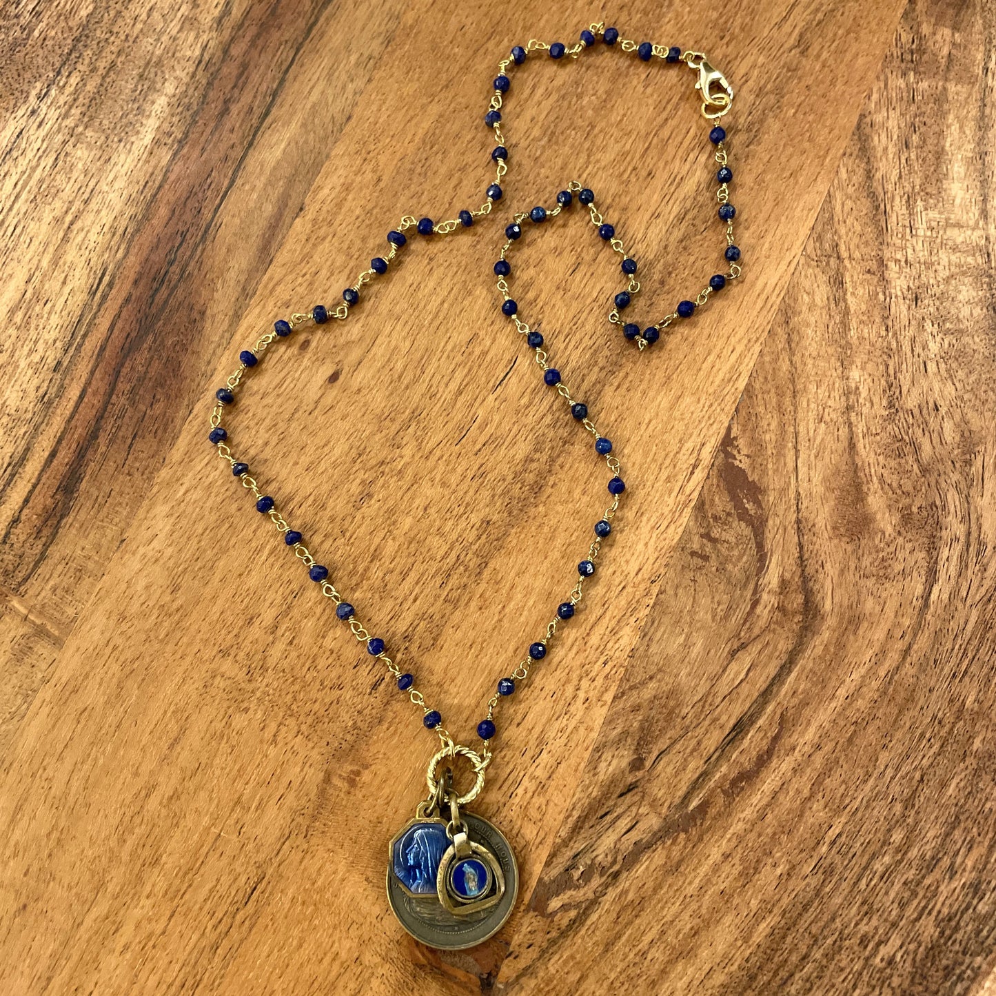 Lapis Vintage Charm Necklace