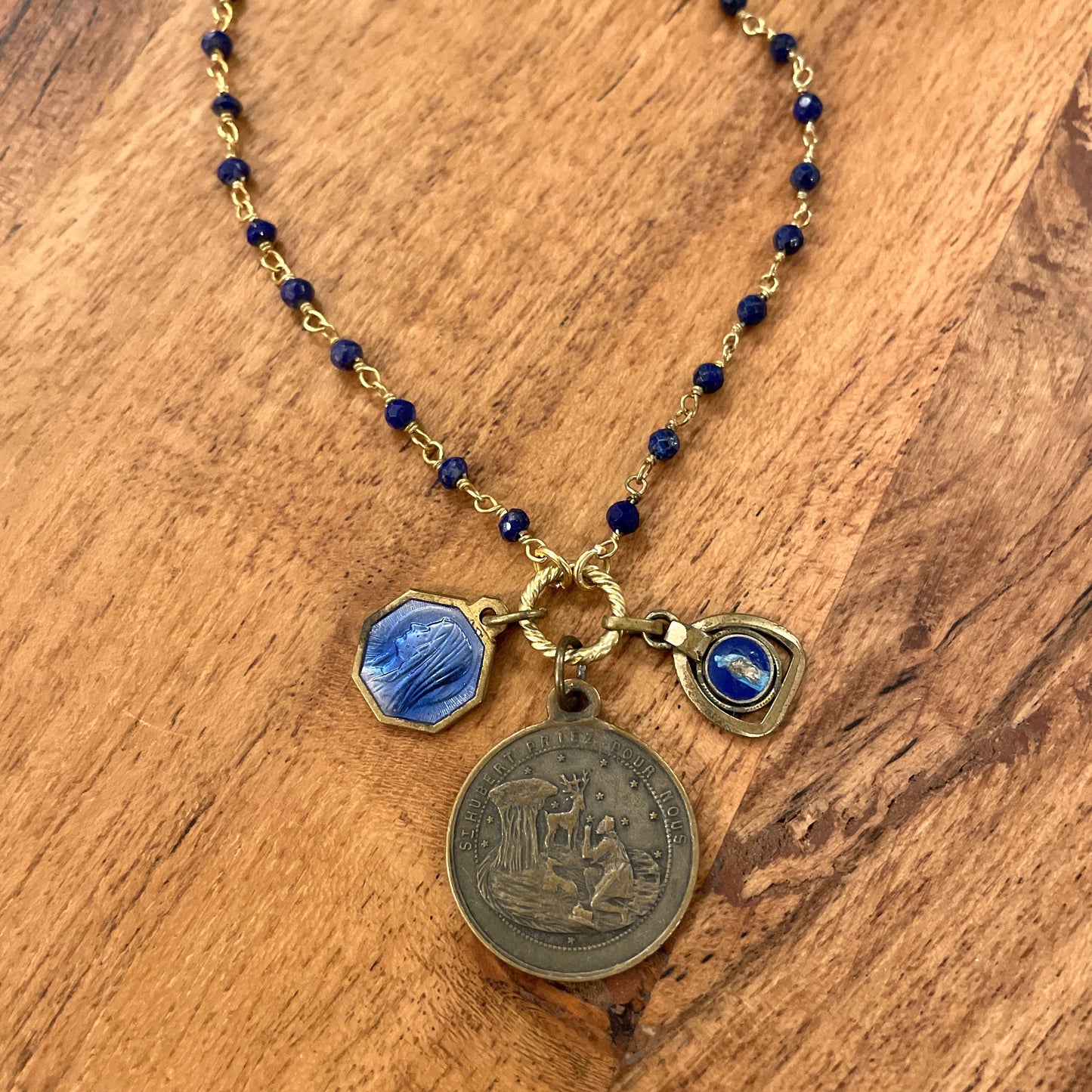 Lapis Vintage Charm Necklace