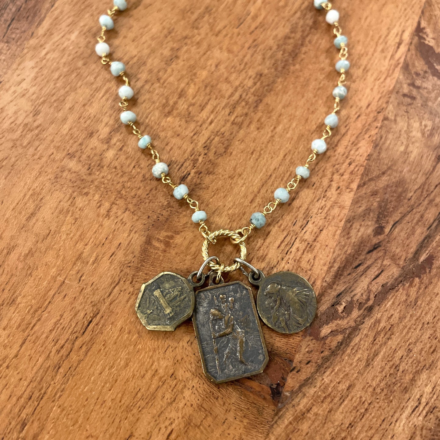 Chrysophrase Vintage Charm Necklace