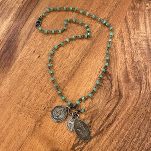 Amazonite Vintage Charm Necklace