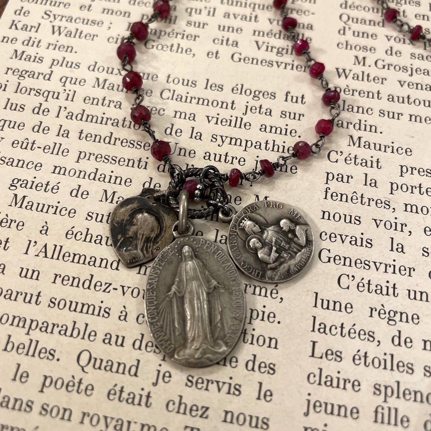 Ruby Vintage Charm Necklace