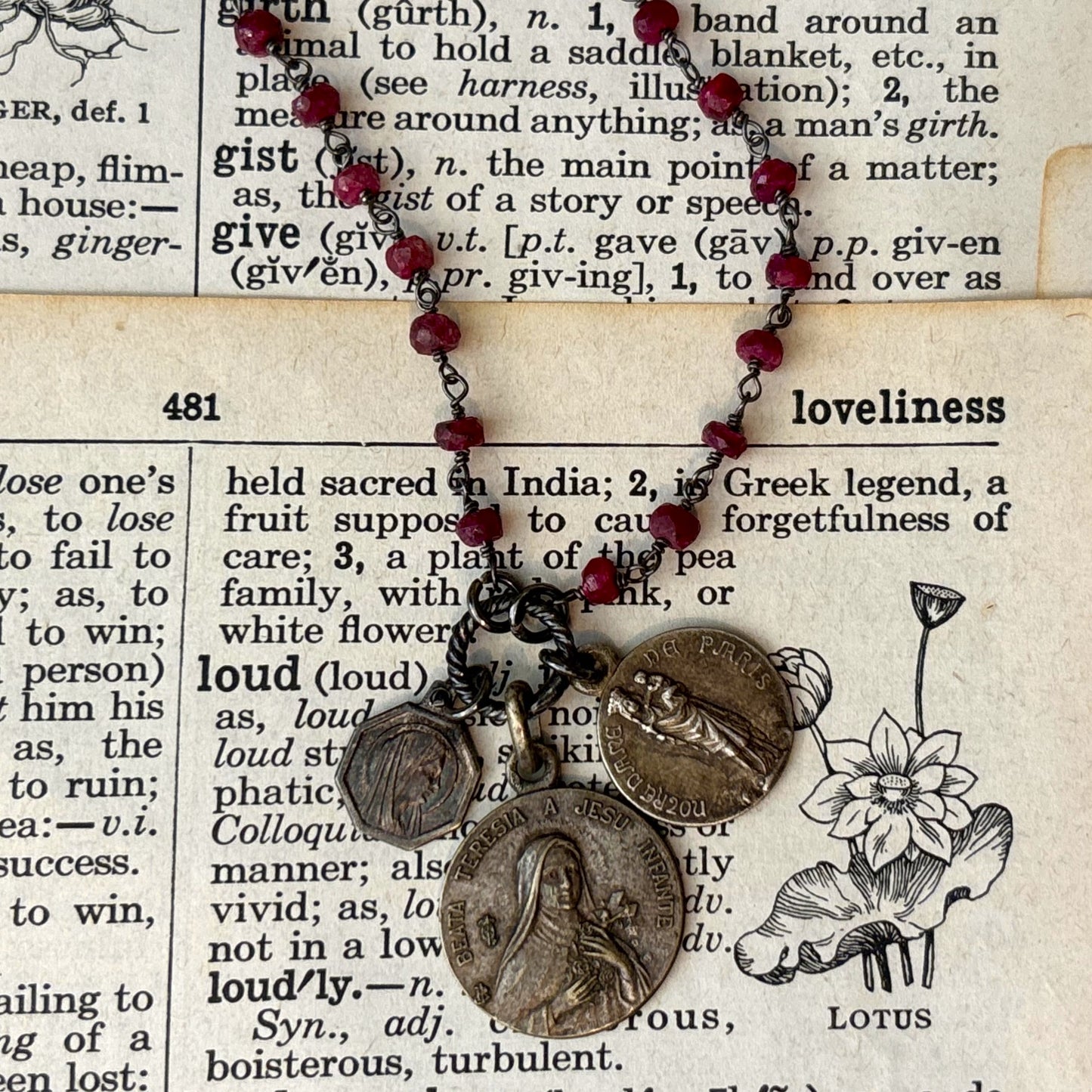 Ruby Vintage Charm Necklace