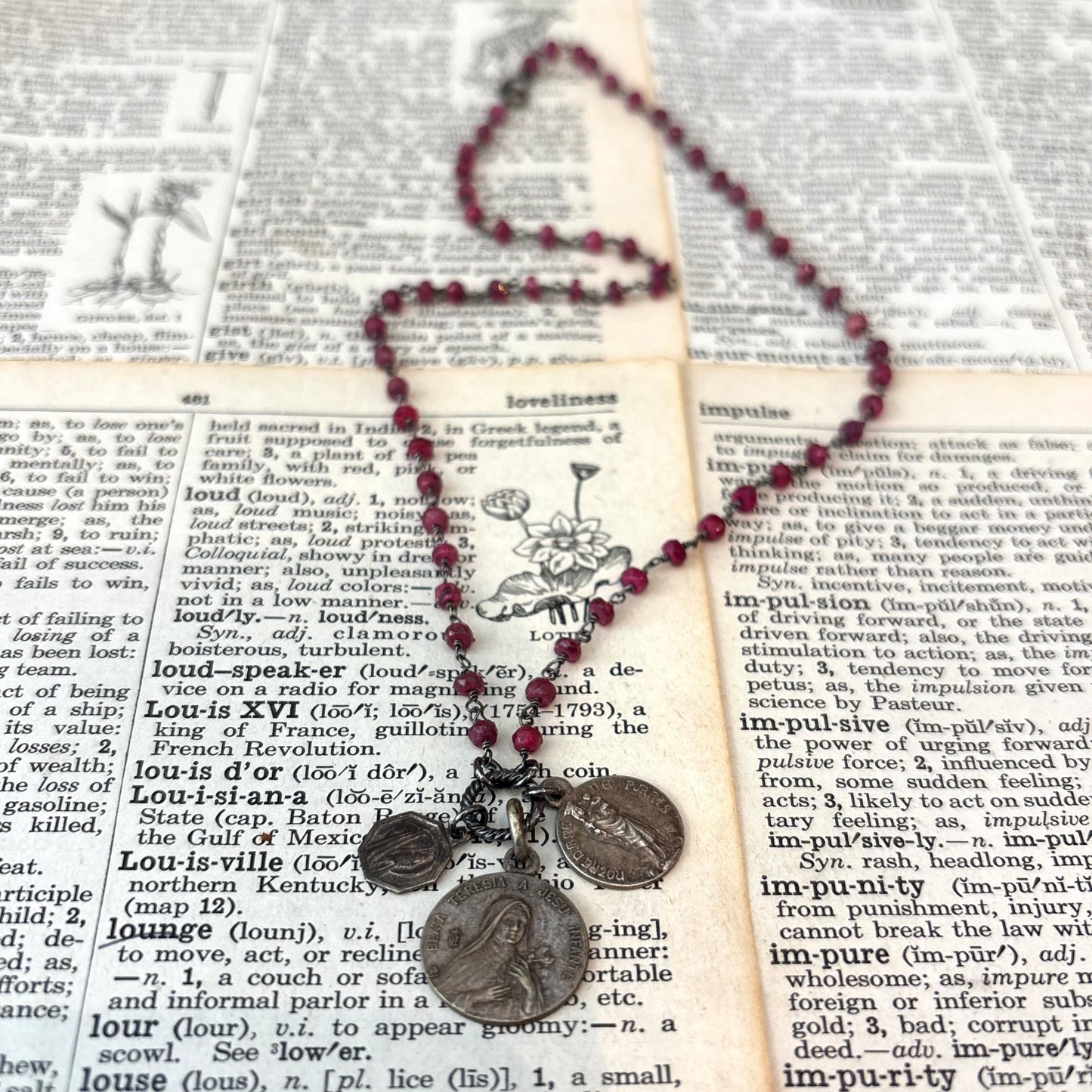 Ruby Vintage Charm Necklace