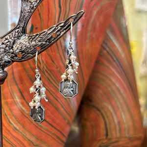 Freshwater Pearl Vintage Charm Earrings No. 01