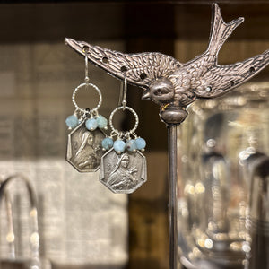 Larimar Vintage Charm Earrings