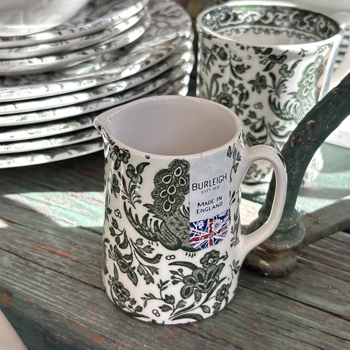Green Regal Peacock Mini Tankard Jug
