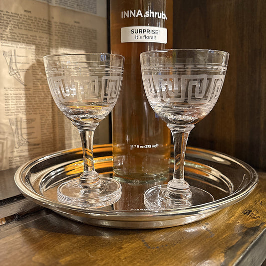 Greek Key Liqueur Glass