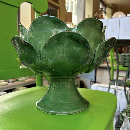 Medium Green Ceramic Petal Bowl
