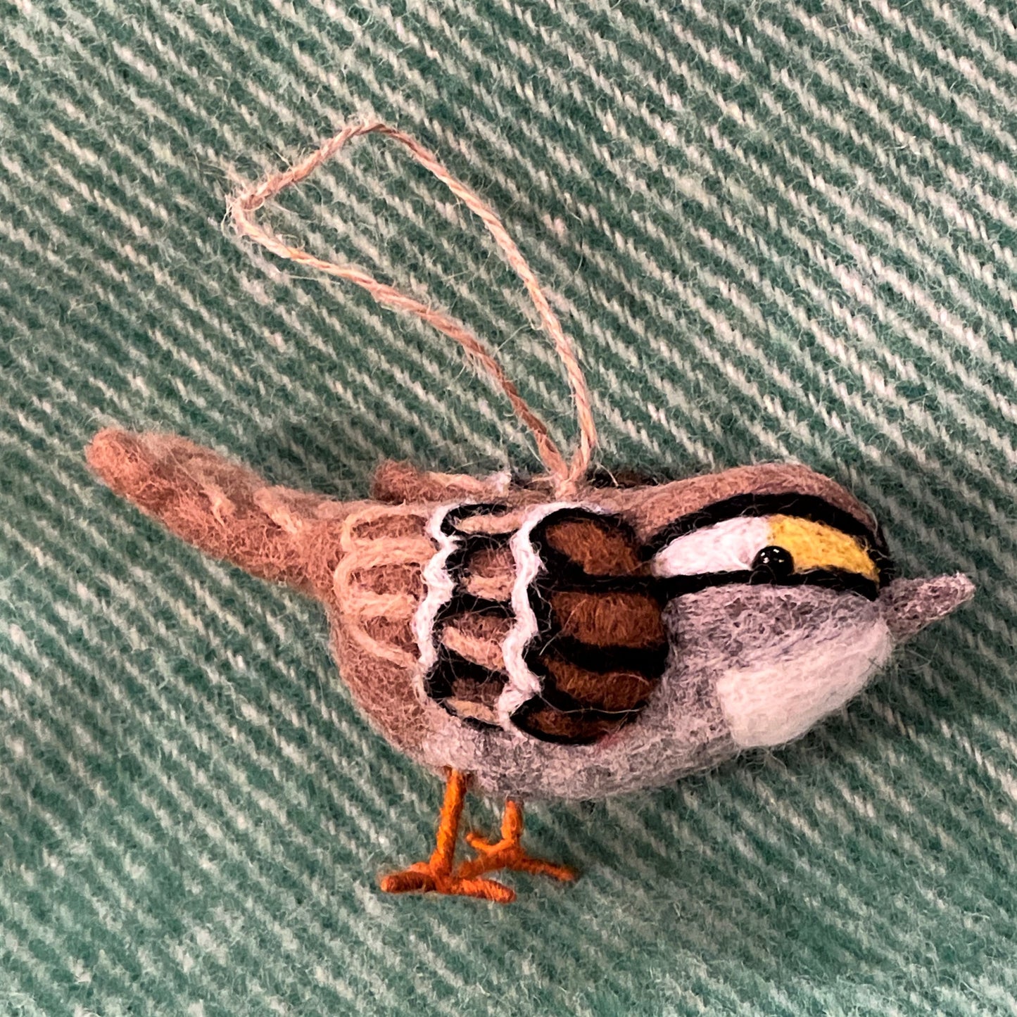 Felt White Throat Sparrow Bird Ornament