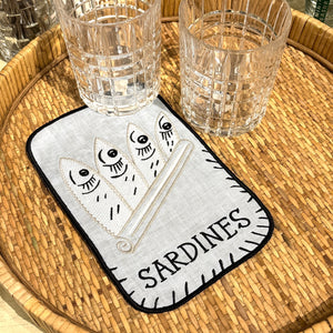 Sardine Cocktail Napkins, Set of 4