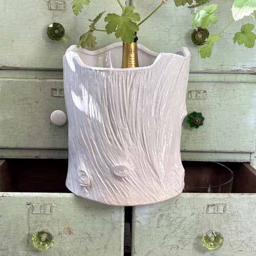 Modern Faux Bois Tall Pot