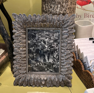 Feather Motif Silver Frame