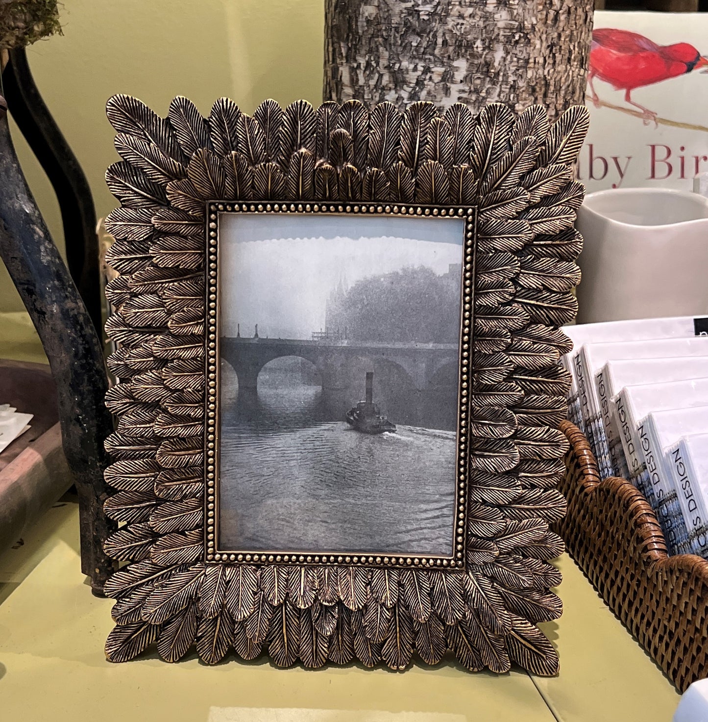 Feather Motif Gold Frame