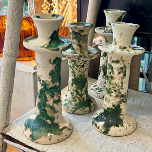 Tamegroute Splatter Green Candle Holder