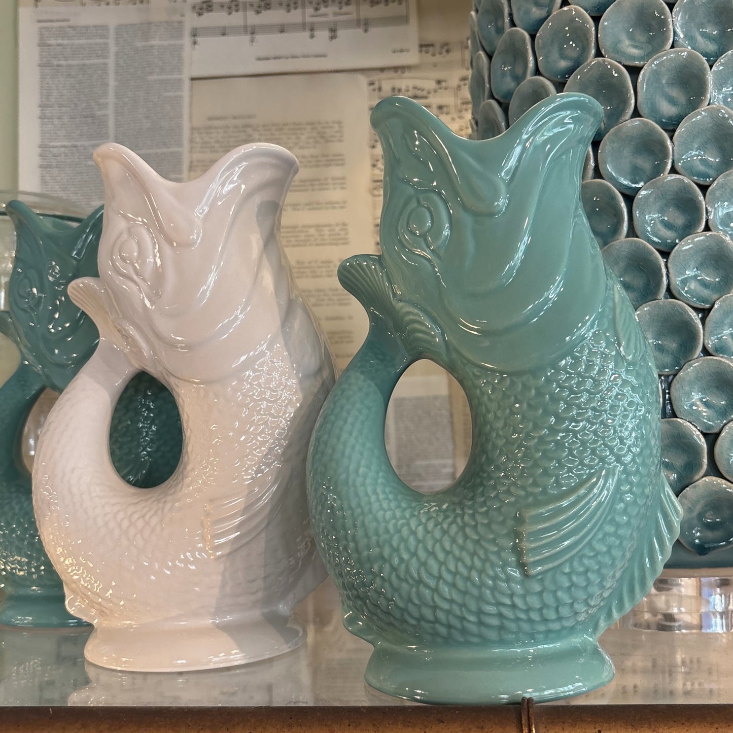 Sea Green Gluggle Jug