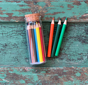 Colored Pencils in Glass Jar
