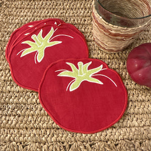 Tomato Cocktail Napkins, Set of 4