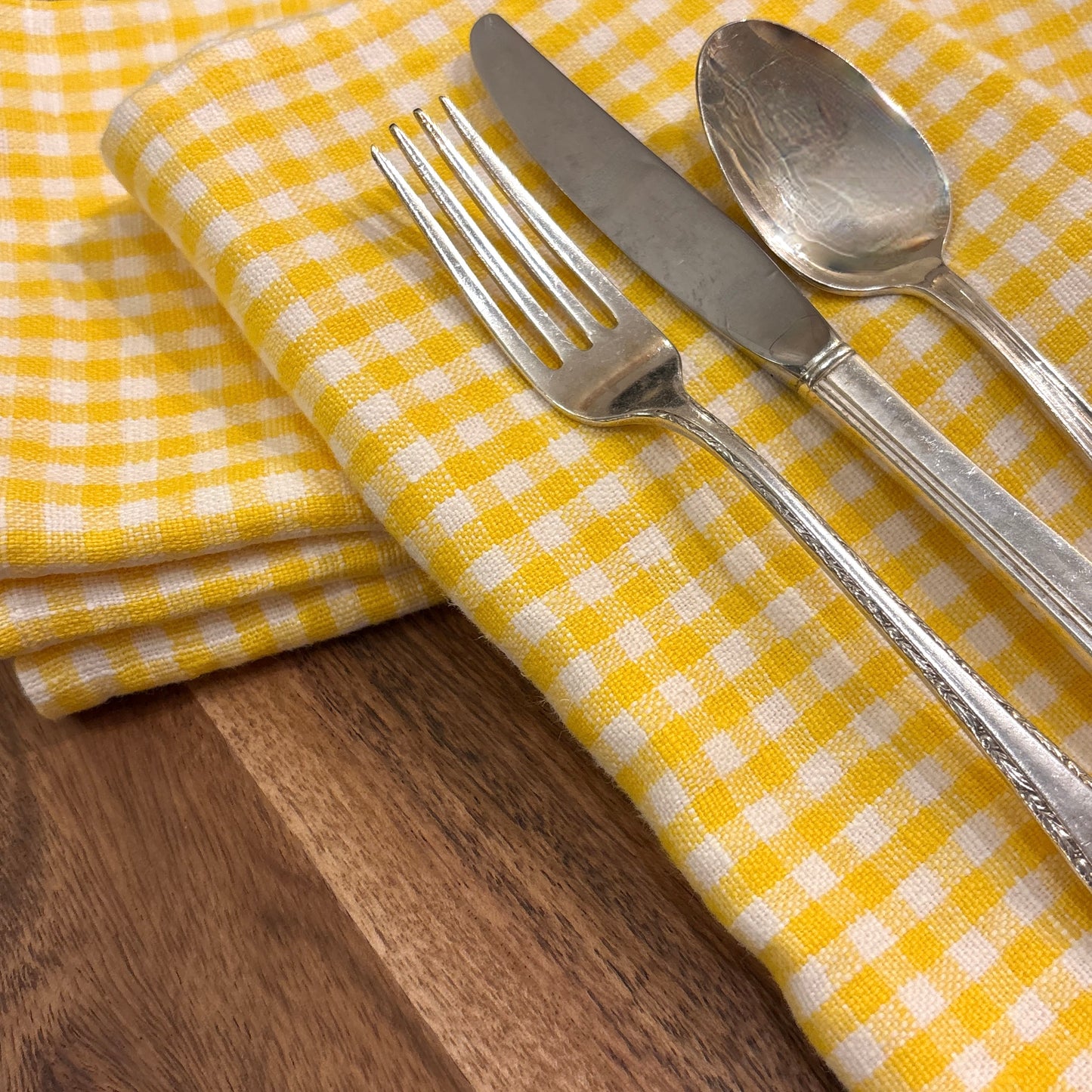 Yellow Gingham Napkin Set