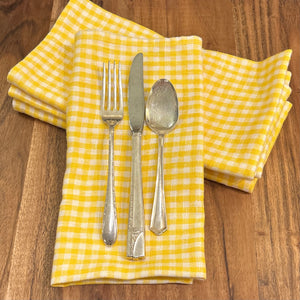 Yellow Gingham Napkin Set