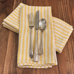 Yellow Thin Striped Napkin Set