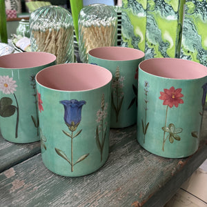 Festival of Flowers Enamel Pencil Pot